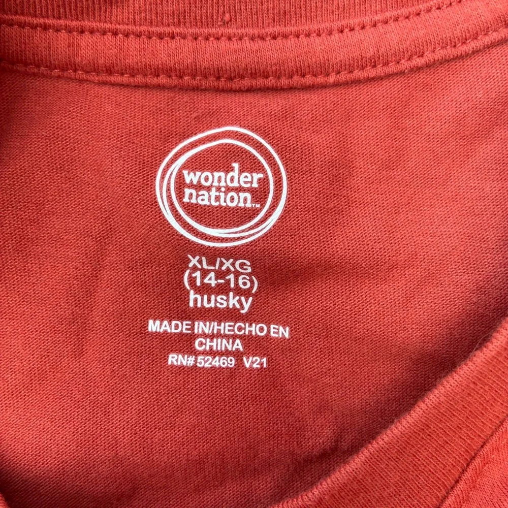 Wonder Nation Boys XL 14-16 Husky Animal Graphic Long Sleeve Tee Orange